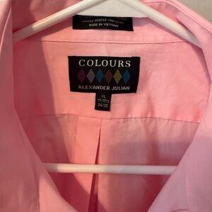 Alexander Julian Pink Dress Shirt Smooth Solid Color